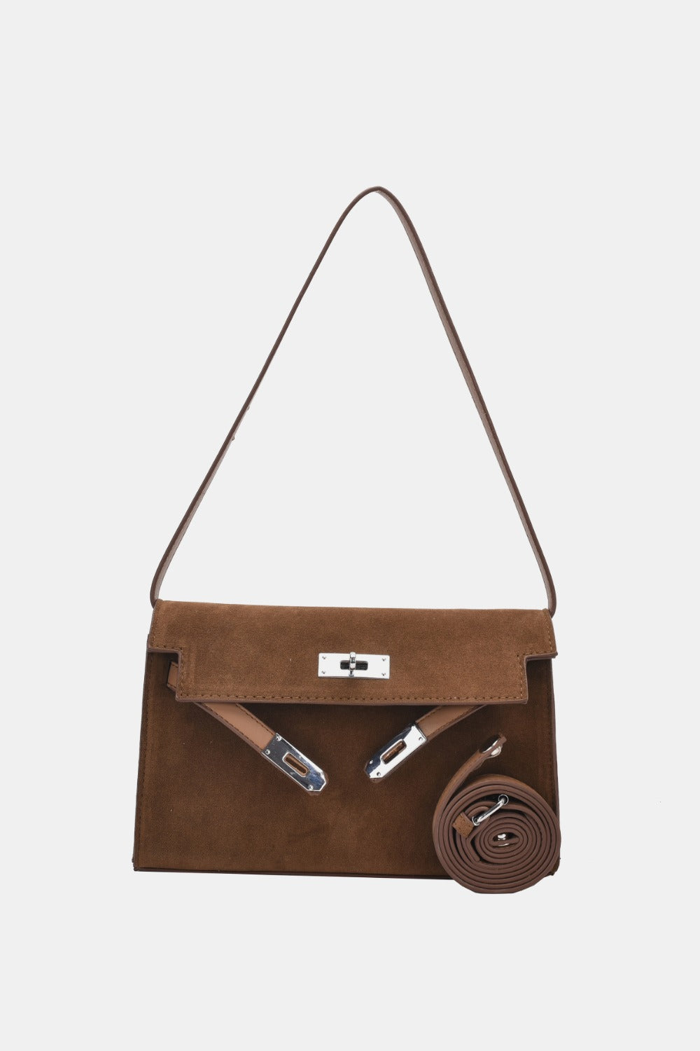 Suede Leather Strap Shoulder Bag