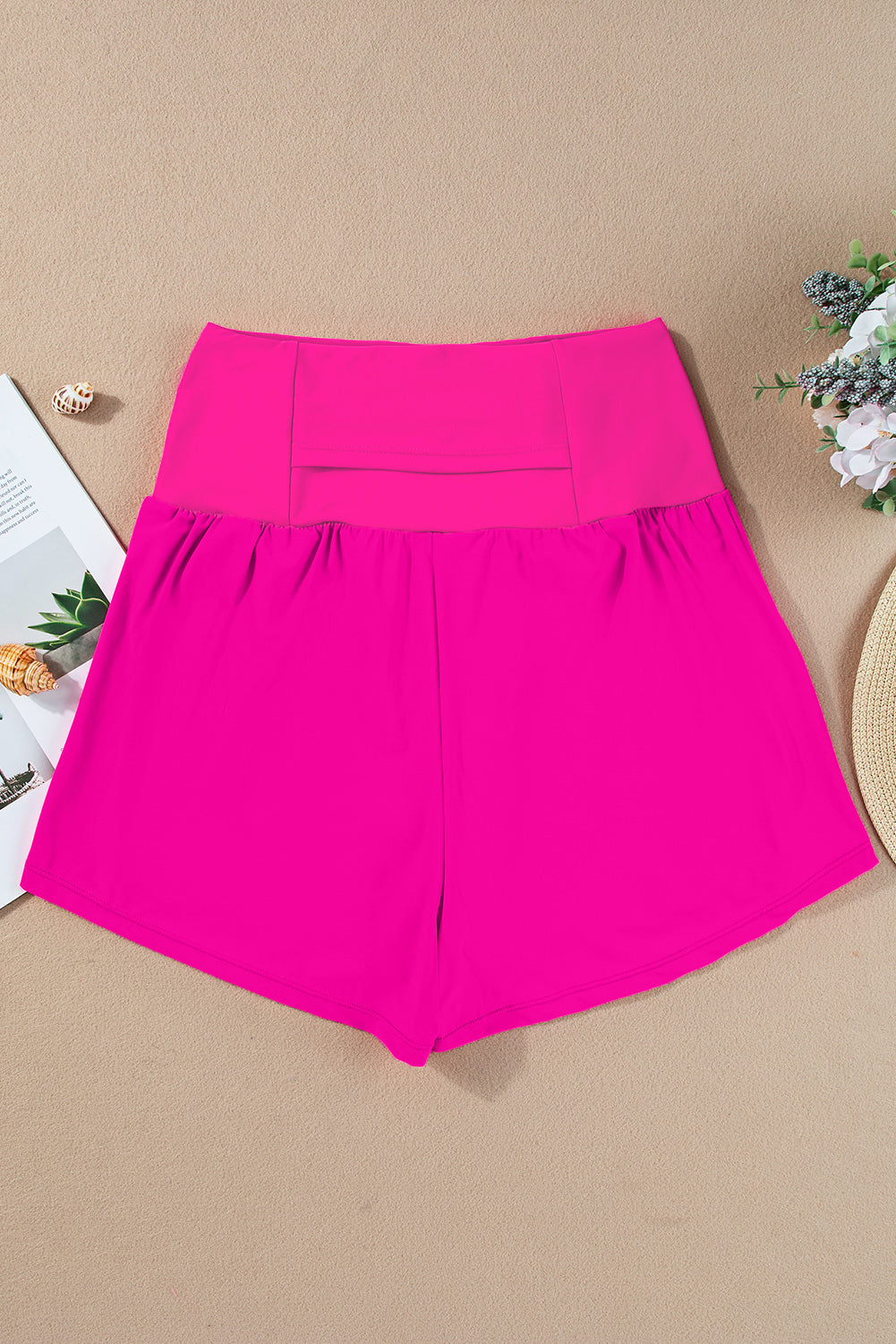 Pocketed Wide Waistband Shorts