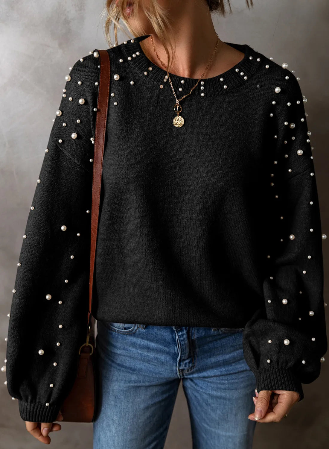 Pearl Round Neck Sweater