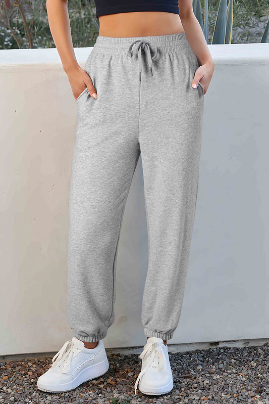 Fleece Lined Drawstring Waist Joggers