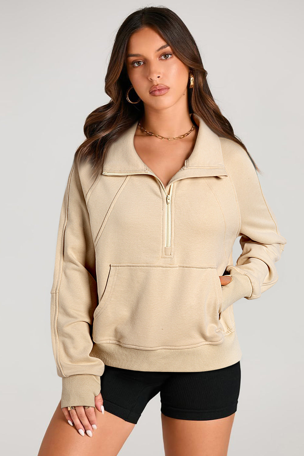 Quarter-Zip Kangaroo Sweatshirt