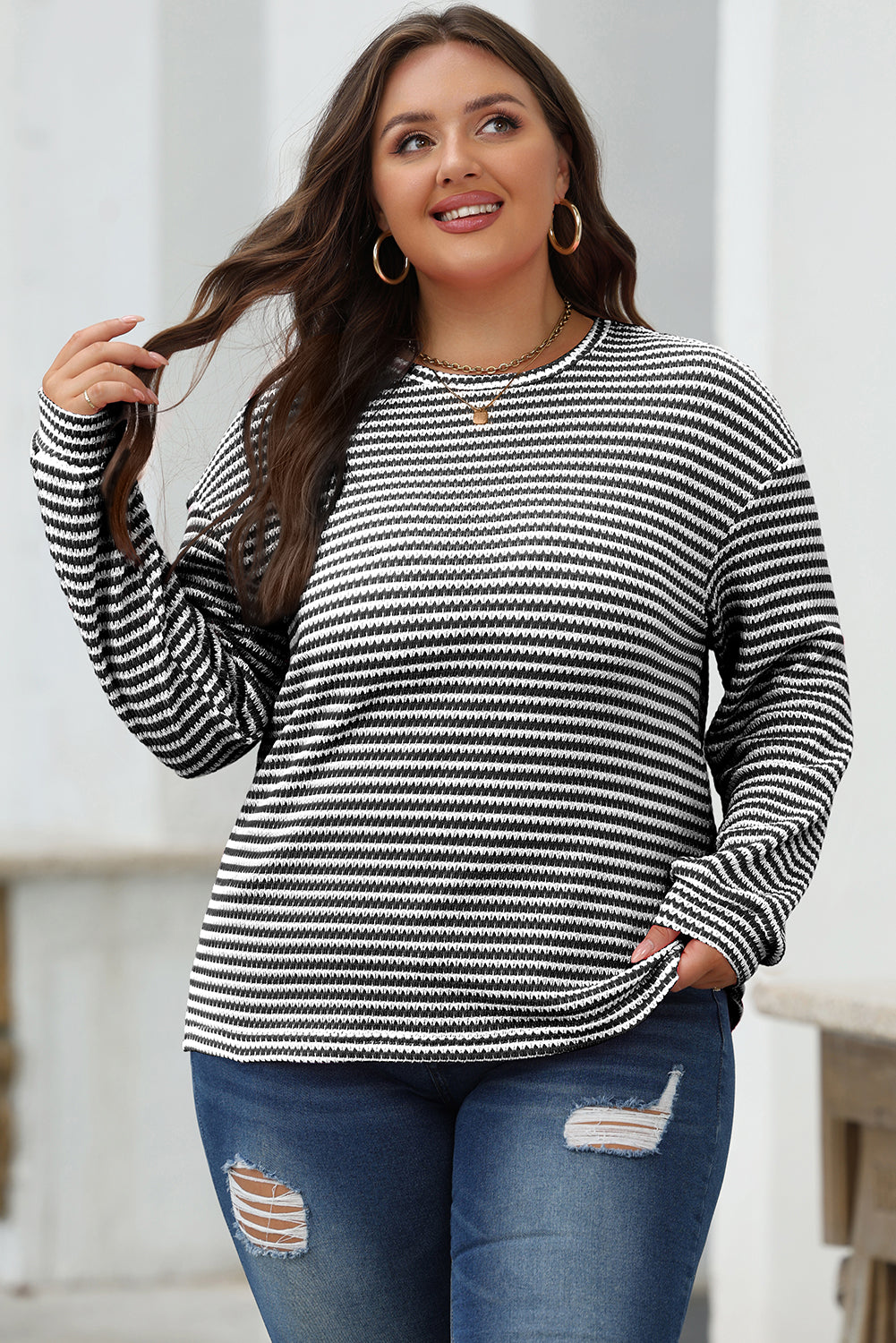 Stripe Long Sleeve Top