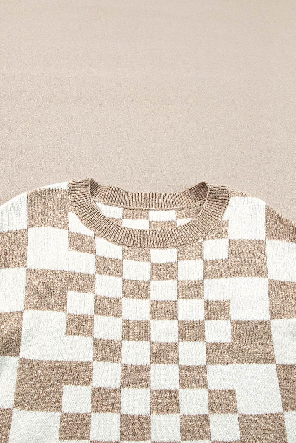 Khaki Checkered Sweater