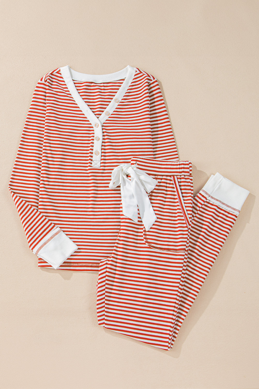 Red Stripe Top & Pants Set