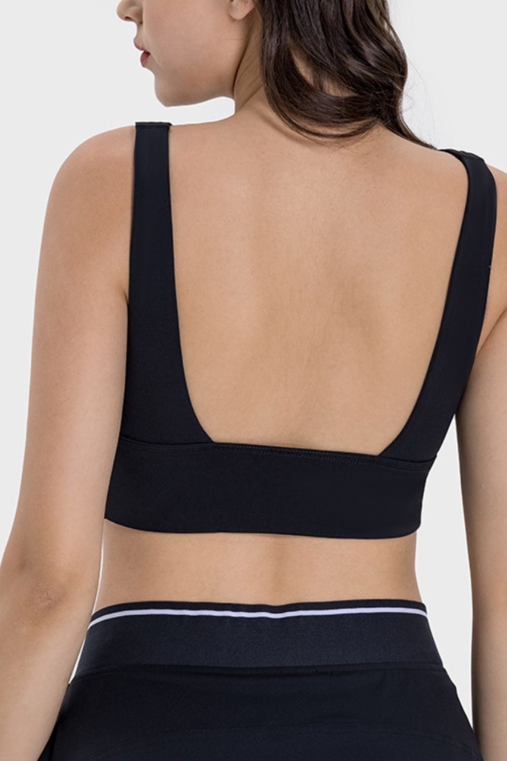 Backless Wide Strap Sports Bra