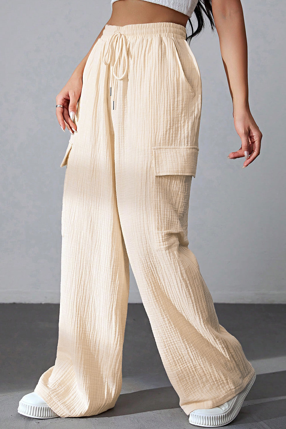 Pocketed Wide Leg Pants