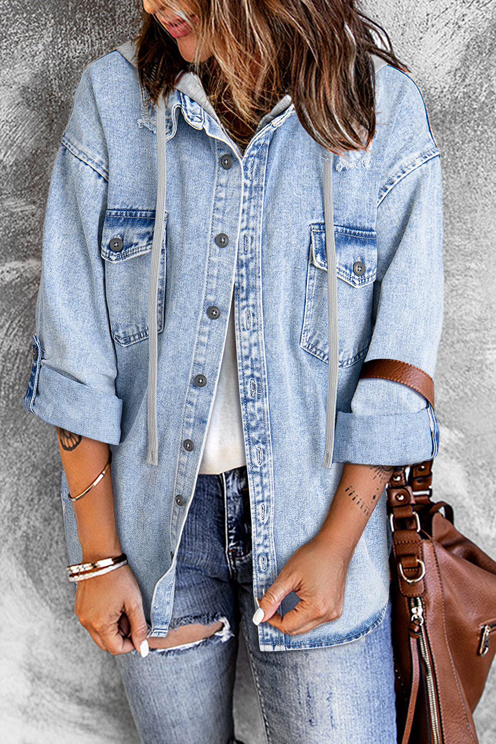 Oversized Hooded Denim Jacket