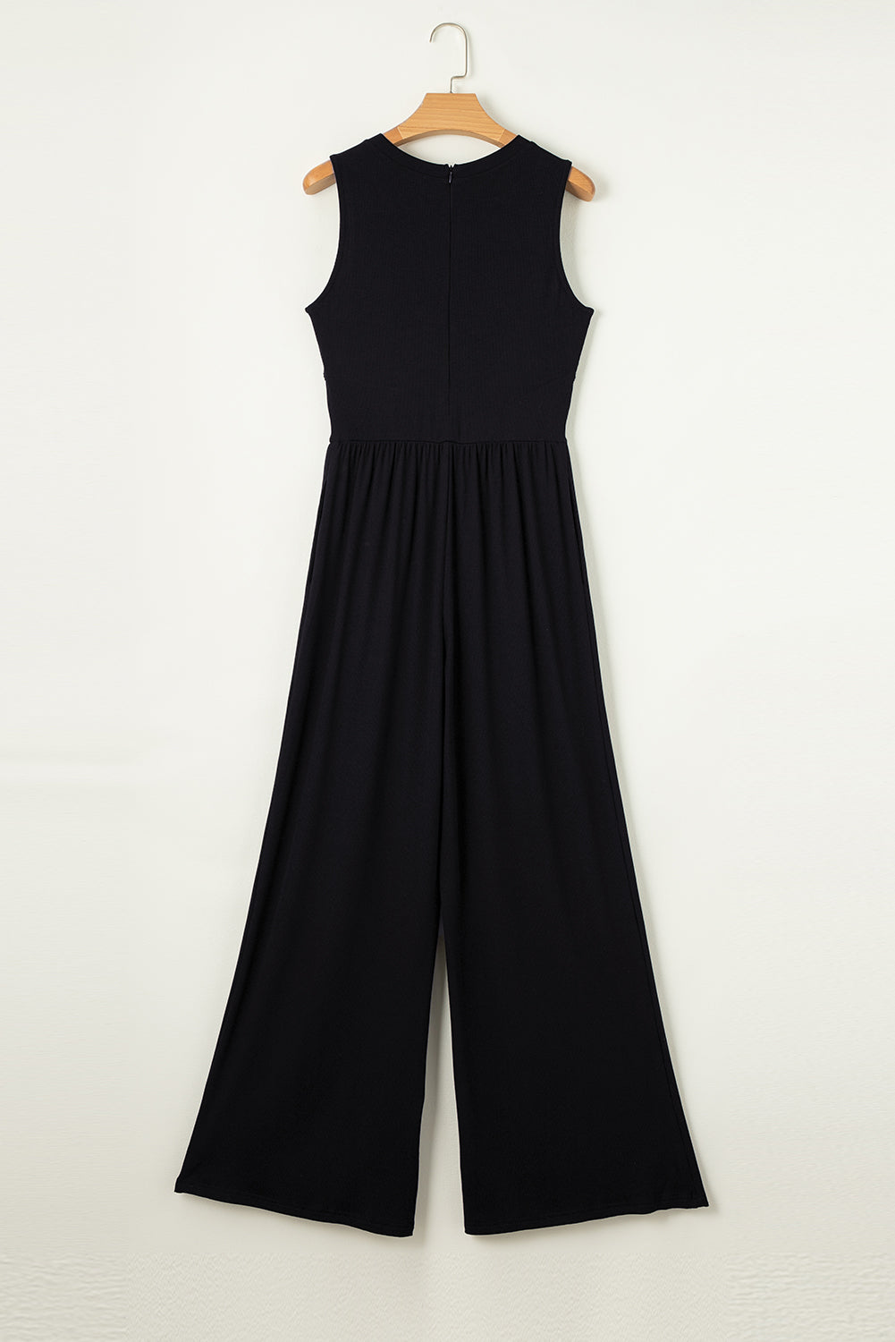 Cinched Waist Sleeveless Wide Leg Jumpsuit