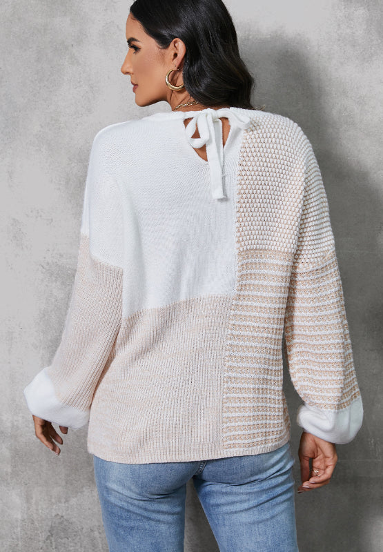 Neutral Contrast Sweater