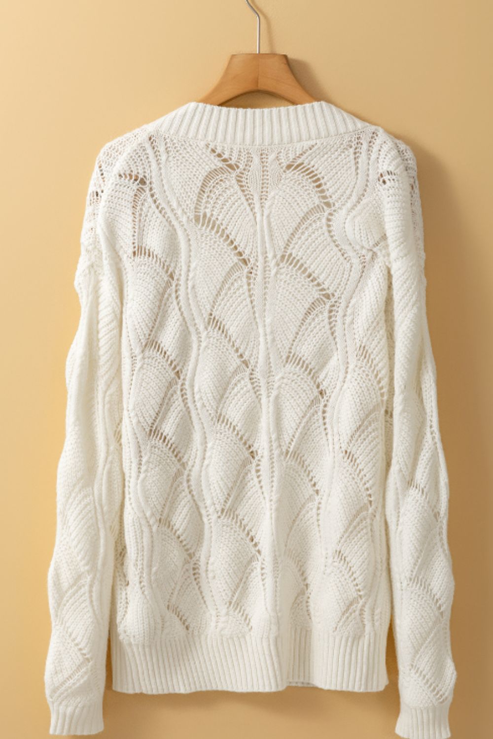 Openwork V-Neck Sweater