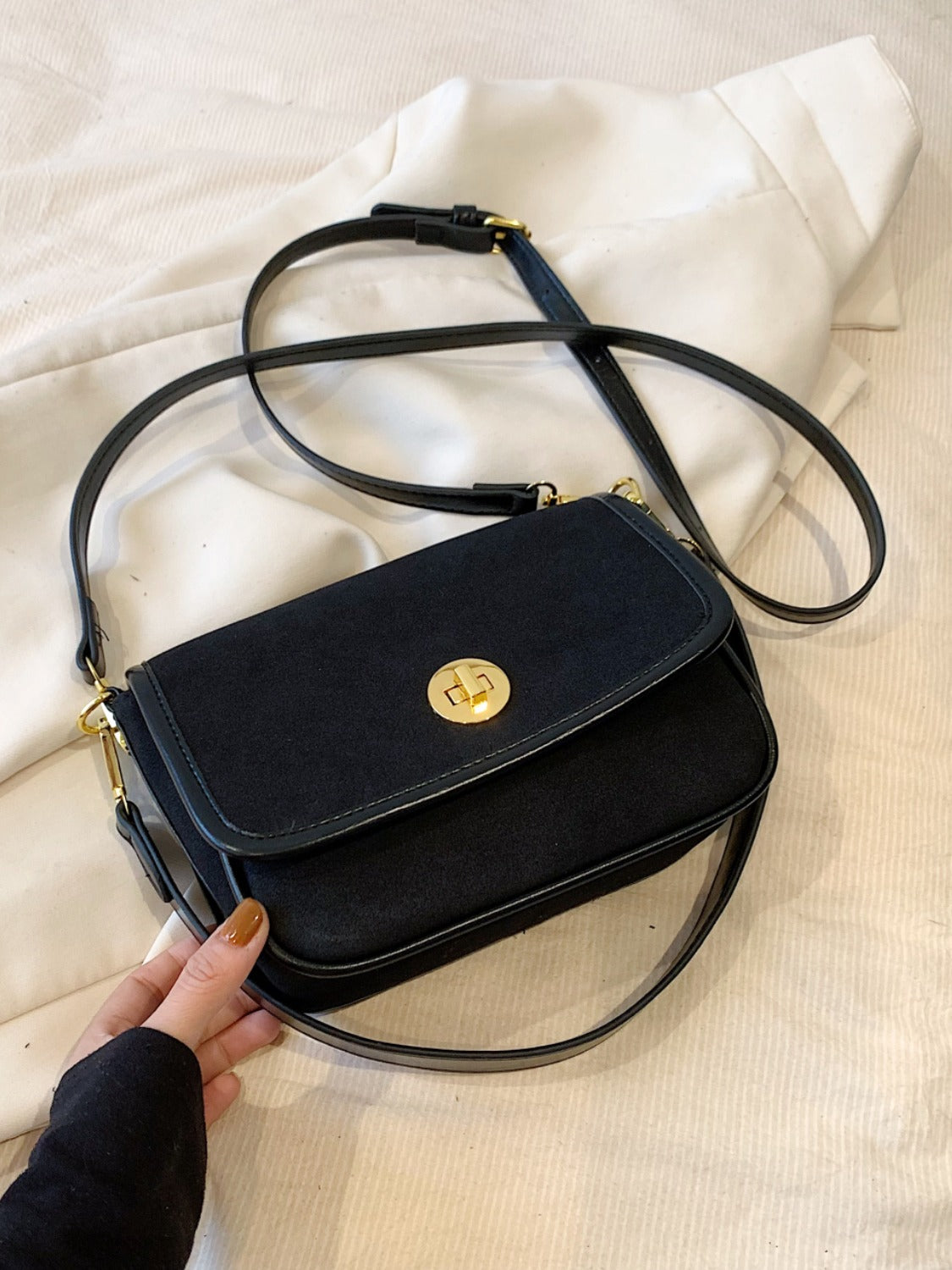 Leather Suede Shoulder Bag