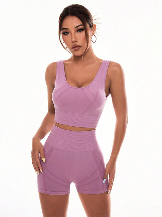 Scoop Neck Top & Shorts Active Set