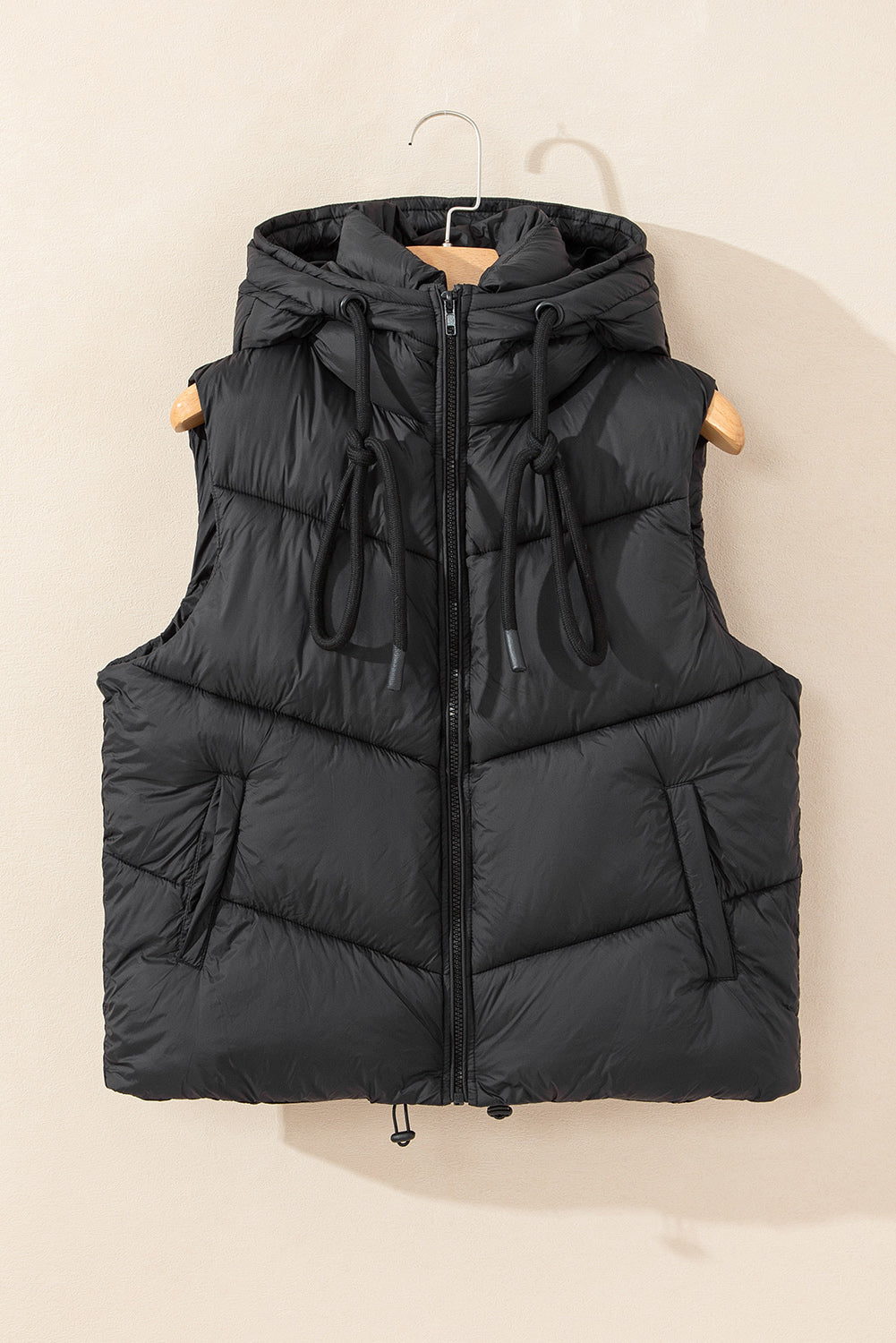 Sleek Quilted Puffer Hooded Vest