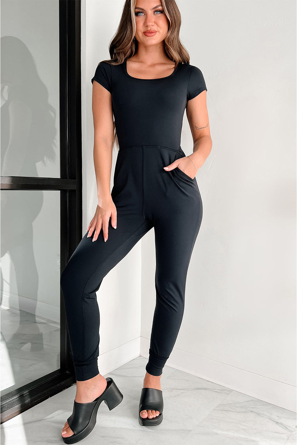 Short Sleeve Jogger Bottom Jumpsuit