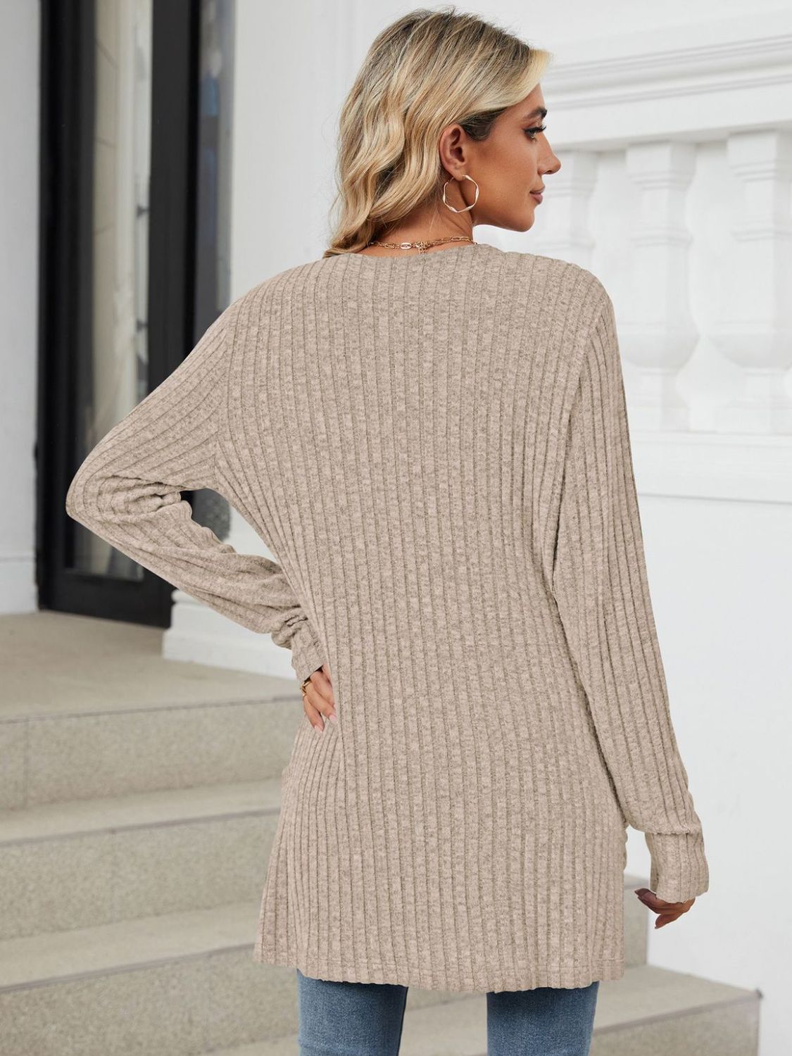 Open Front Long Sleeve Cardigan