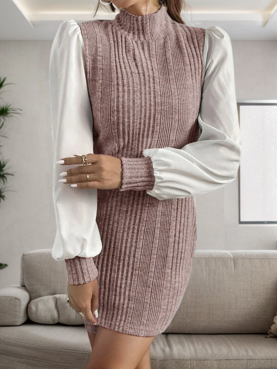 Ribbed Long Sleeve Sweater Dress