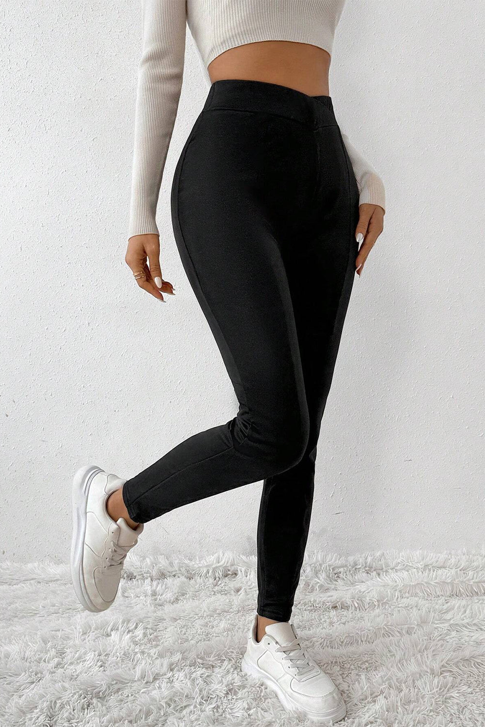 Cross-Waist Thermal Leggings