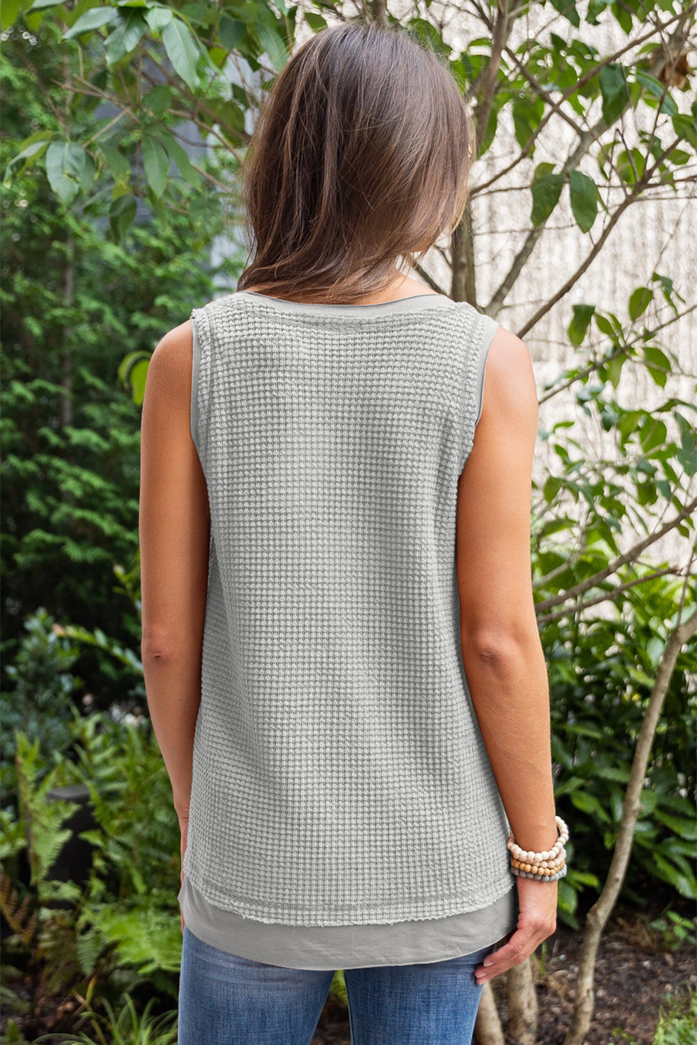 Waffle Knit Flowy Tank Top