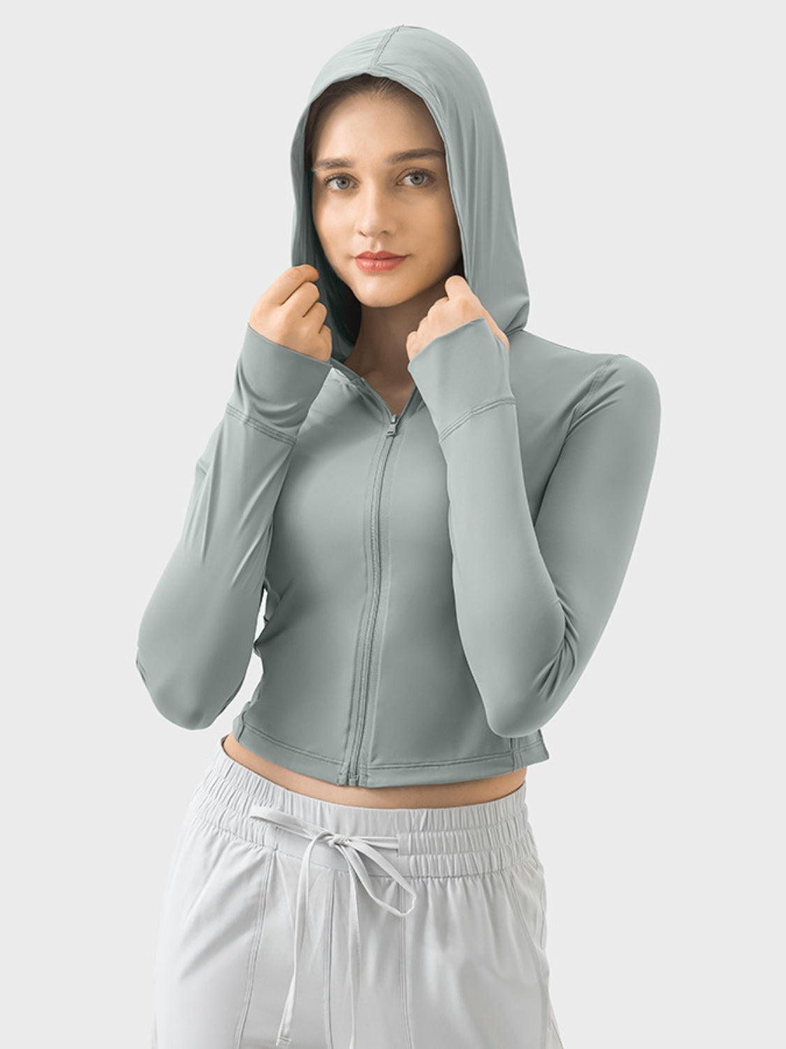 Zip-Up Hooded Active Jacket