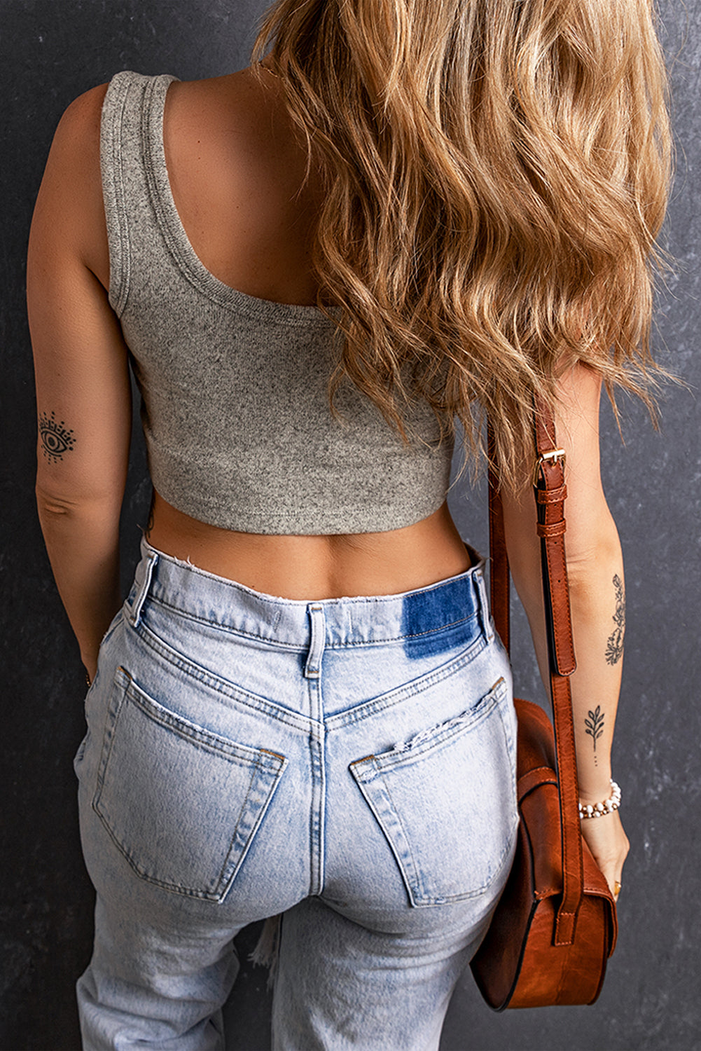 Stretchy Knitted Sleeveless Crop Top