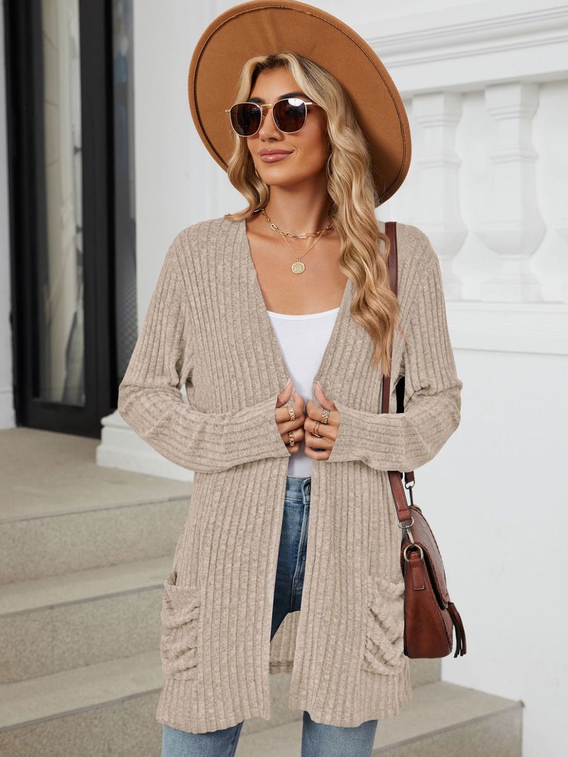 Open Front Long Sleeve Cardigan