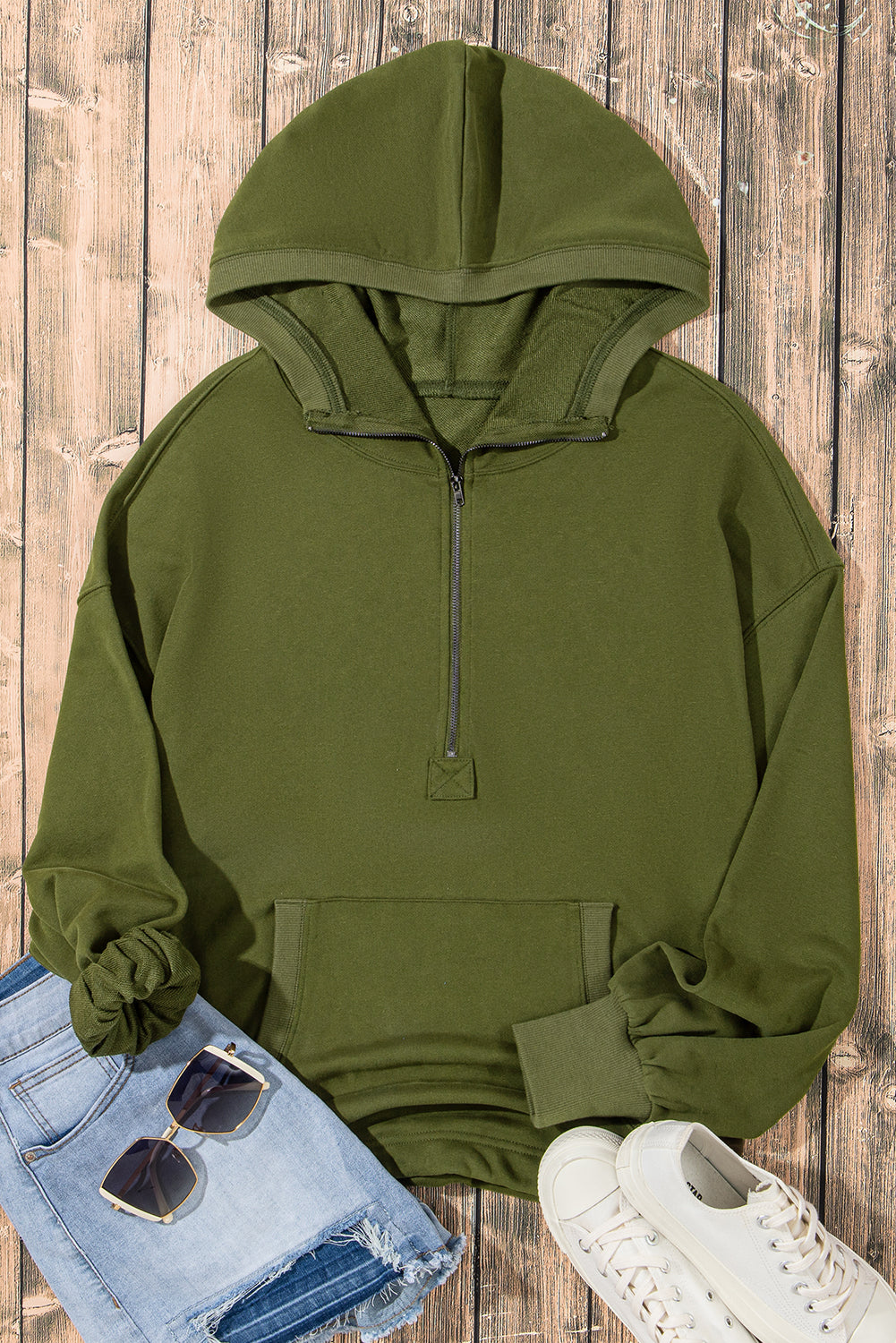 Kangaroo Half-Zip Oversized Hoodie