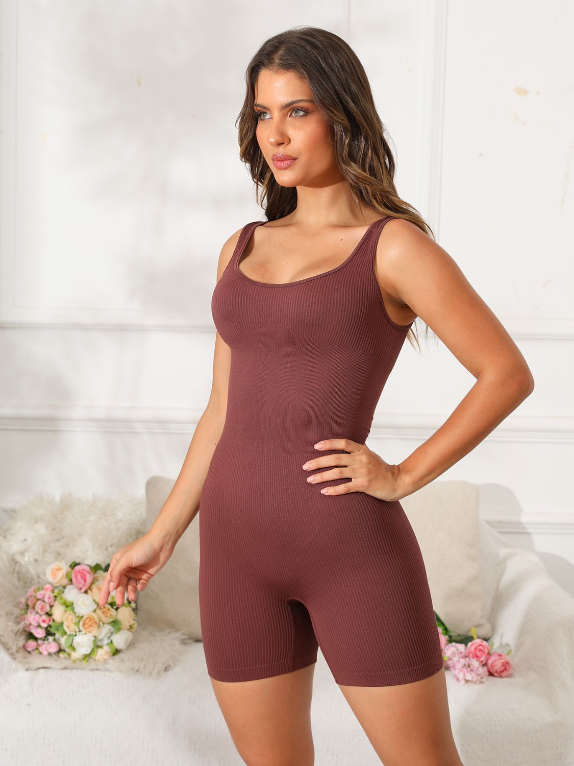 Scoop Neck Active Romper