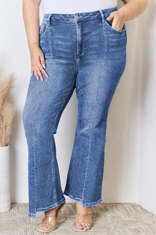 Plus Size High Waist Flare Jeans