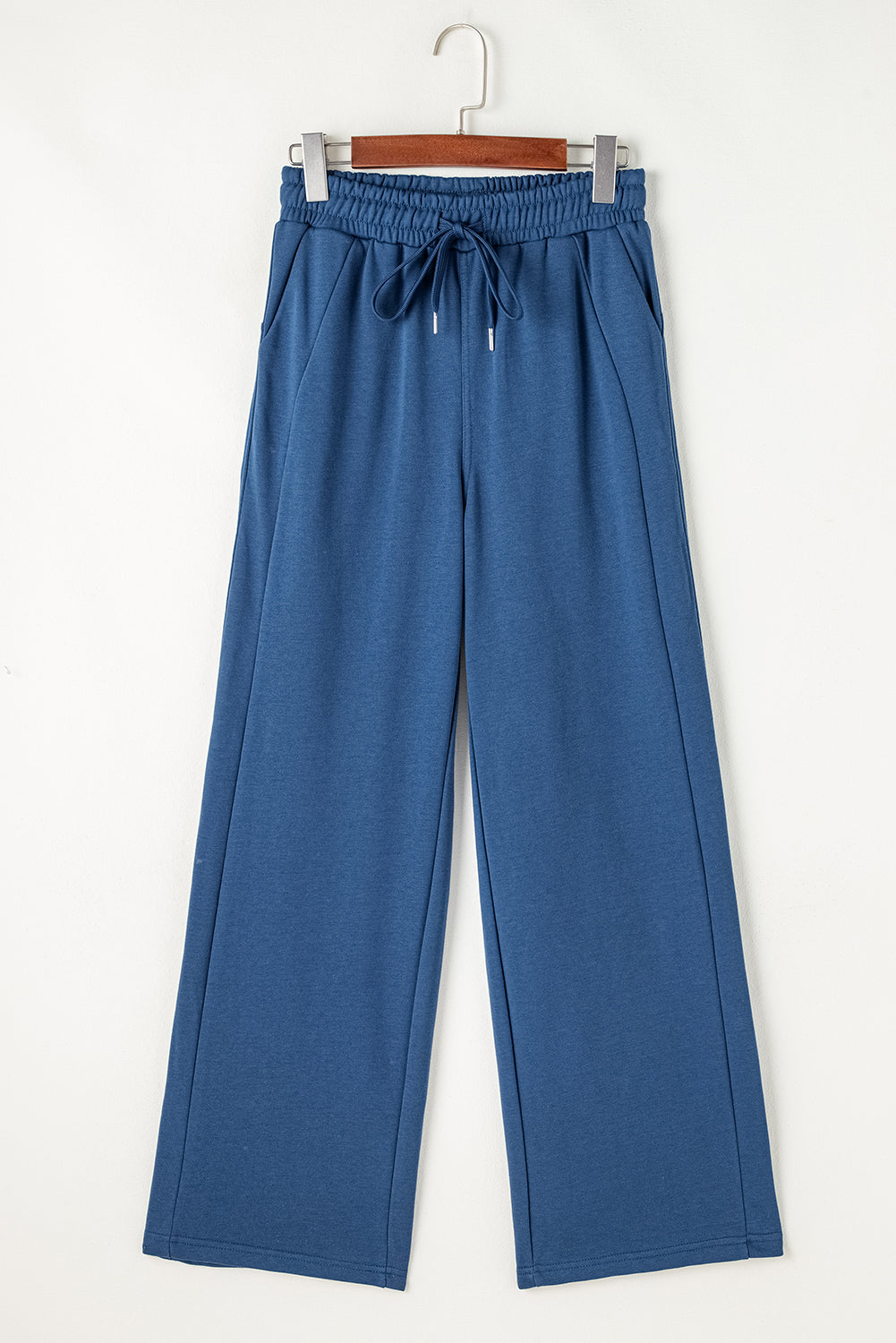 Drawstring High-Waist Wide Sweatpants