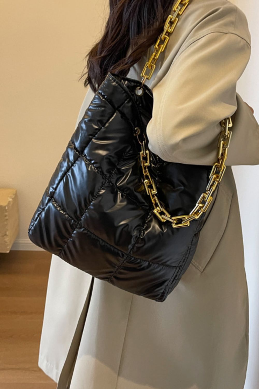 Bubble Texture Chain Shoulder Bag