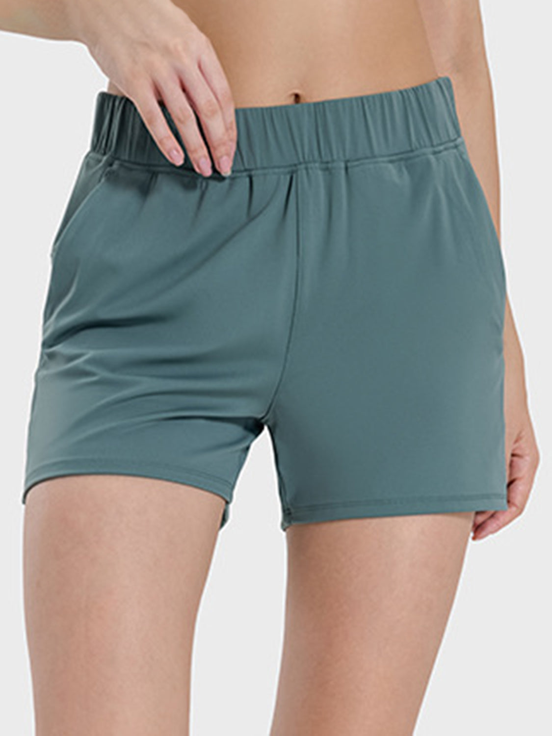 Elastic Waist Flowy Active Shorts