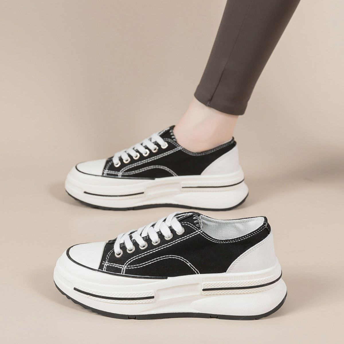 Tie-Up Platform Sneakers