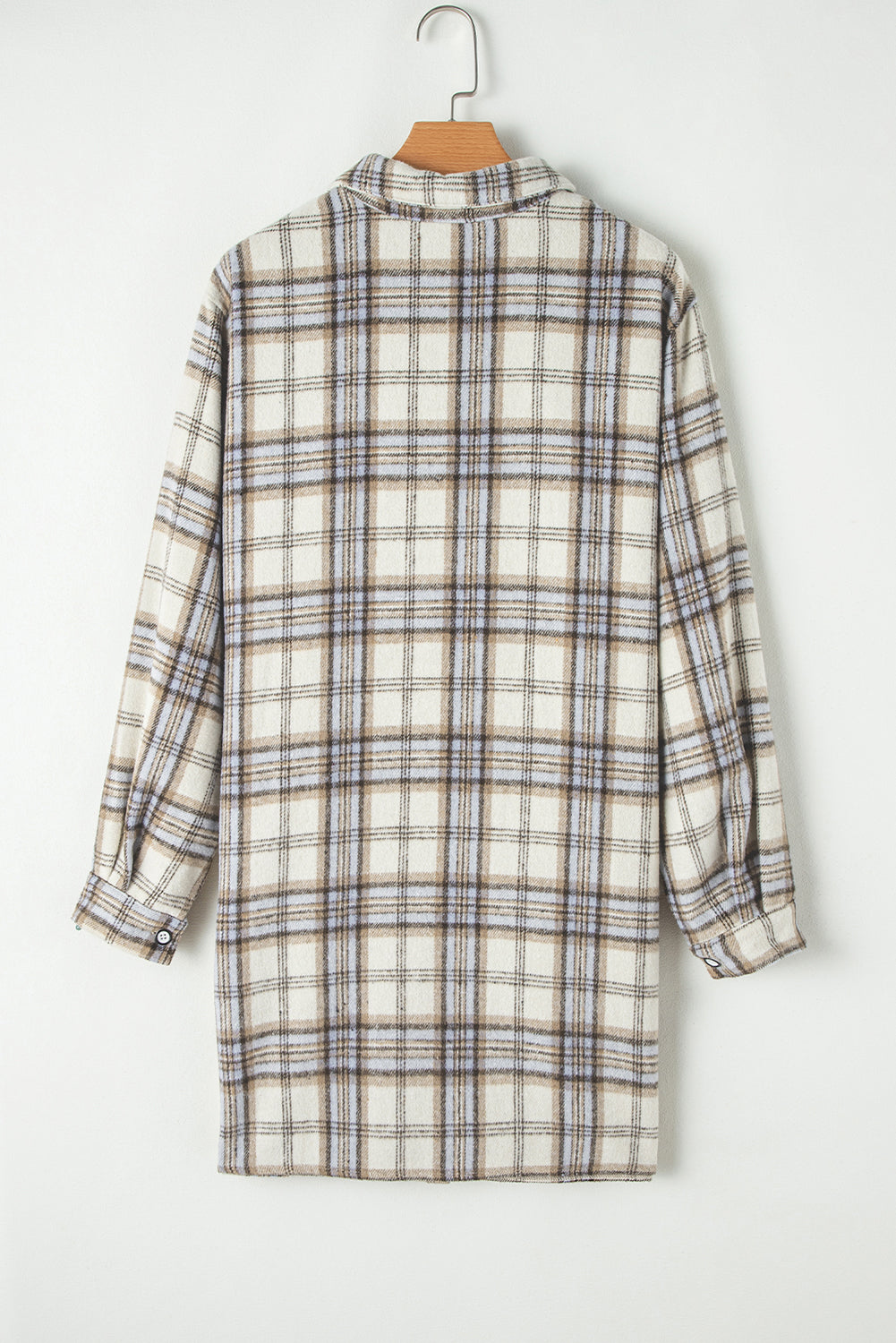 Plus Size Plaid Tunic Shacket with Slits