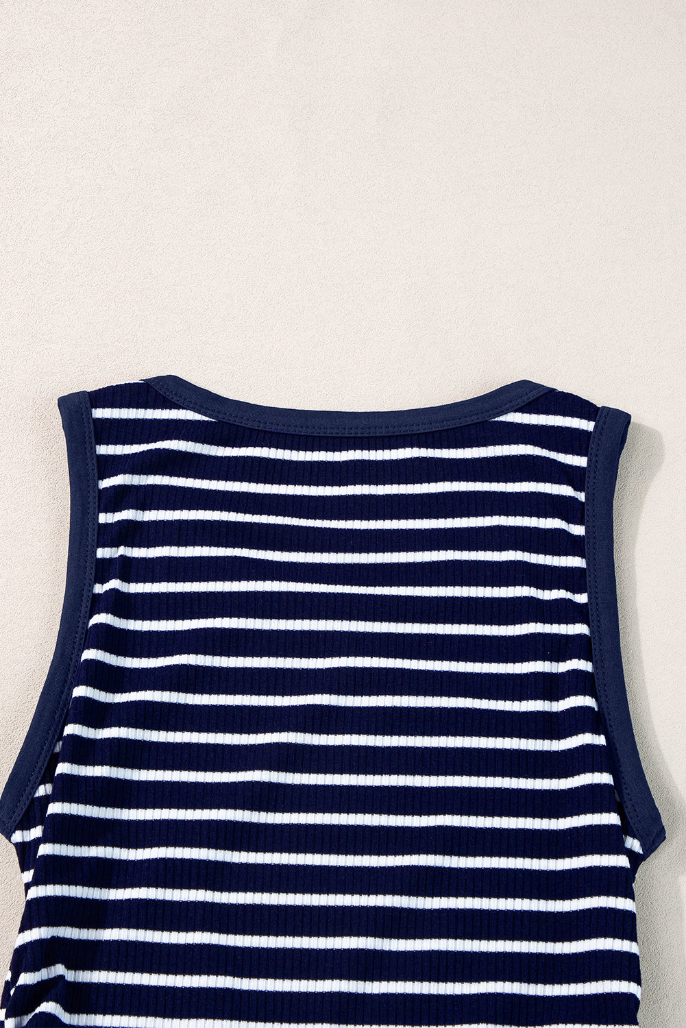 Blue Stripe Sleeveless Slim Top