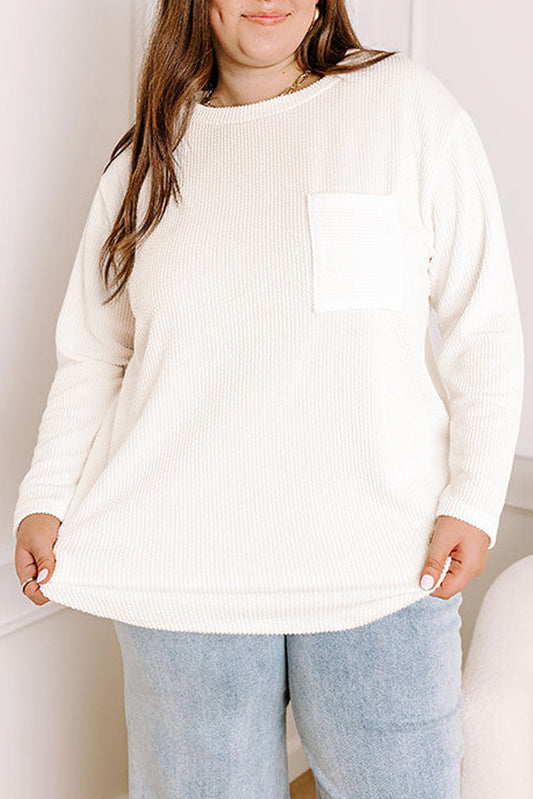 Plus Size Ribbed Long Sleeve