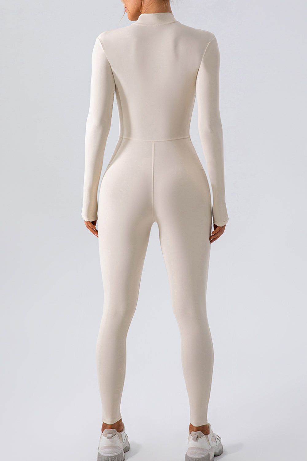 Half-Zip Mock Neck Active Jumpsuit