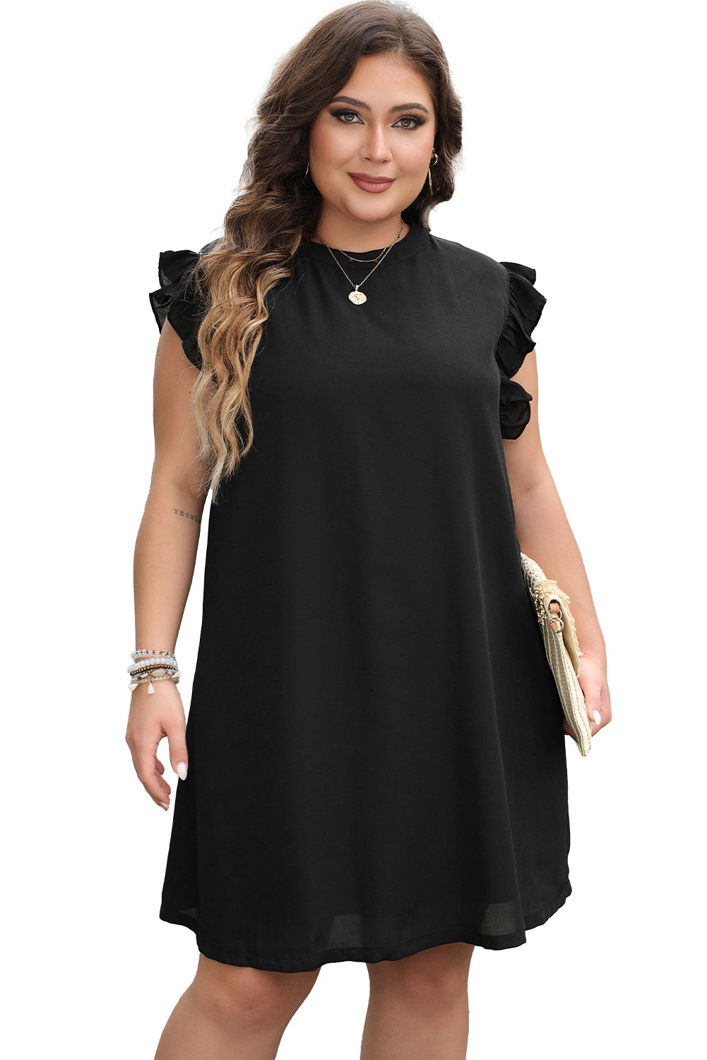 Plus Size Ruffled Shift Dress