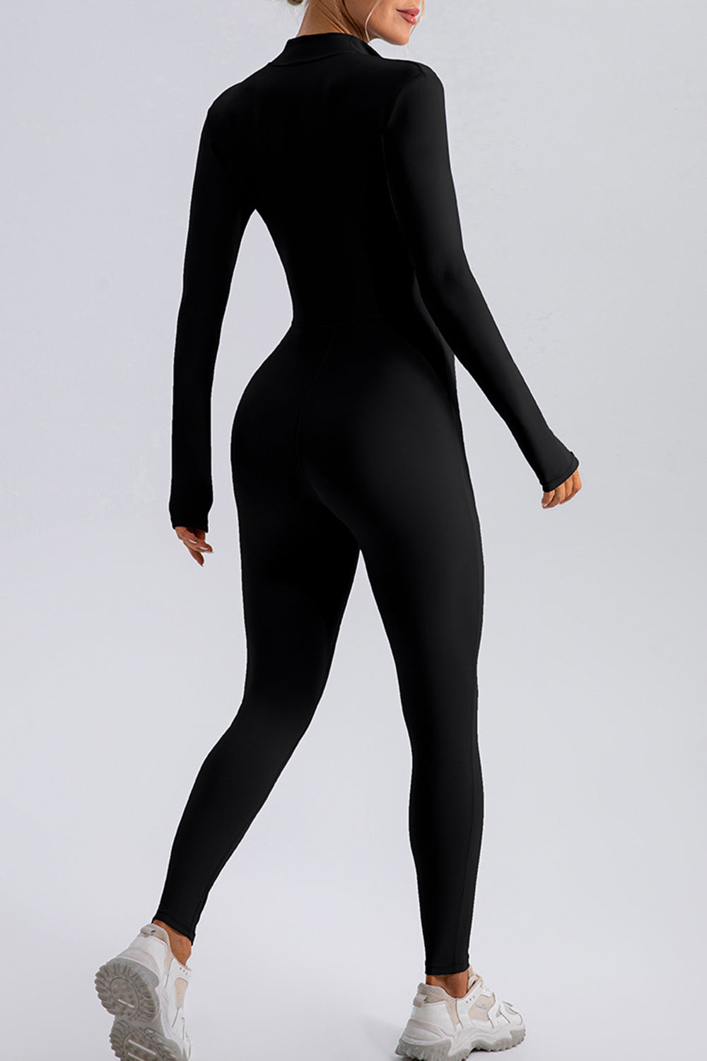 Half-Zip Mock Neck Active Jumpsuit