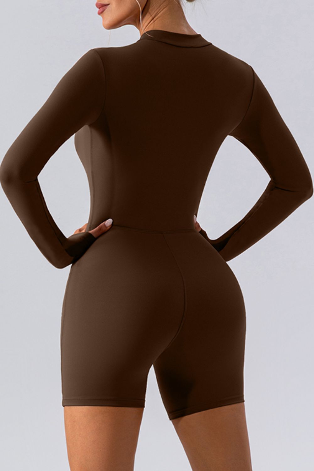 Half-Zip Long Sleeve Active Romper