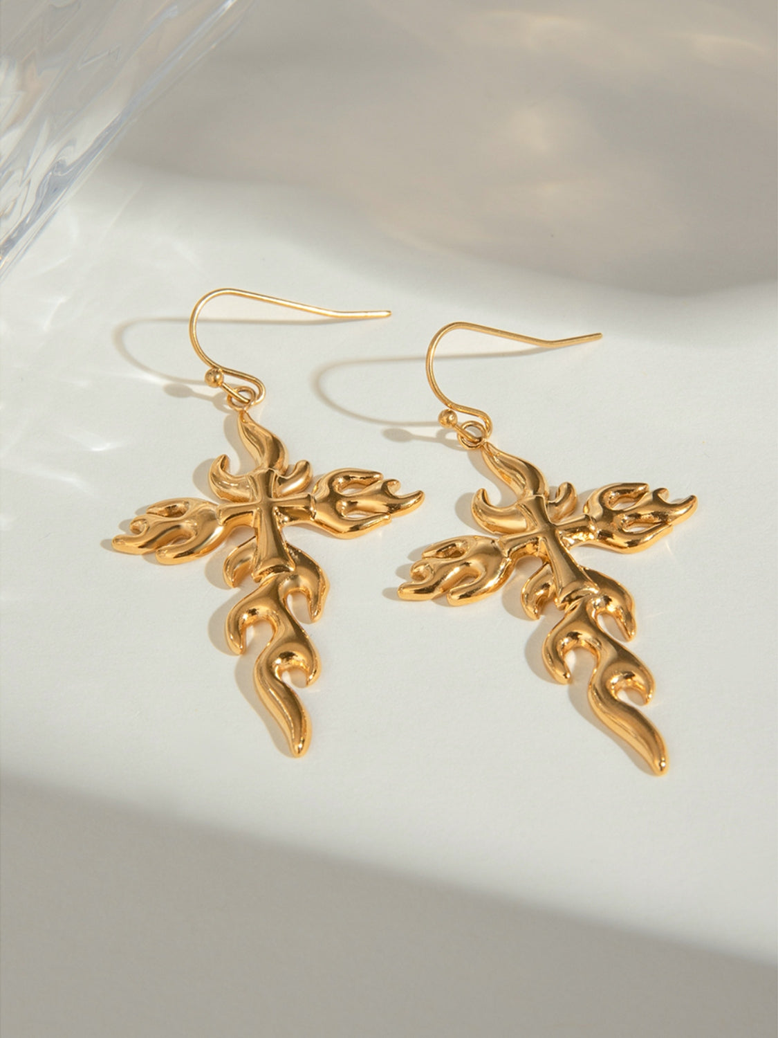 18K Gold-Plated Cross Earrings