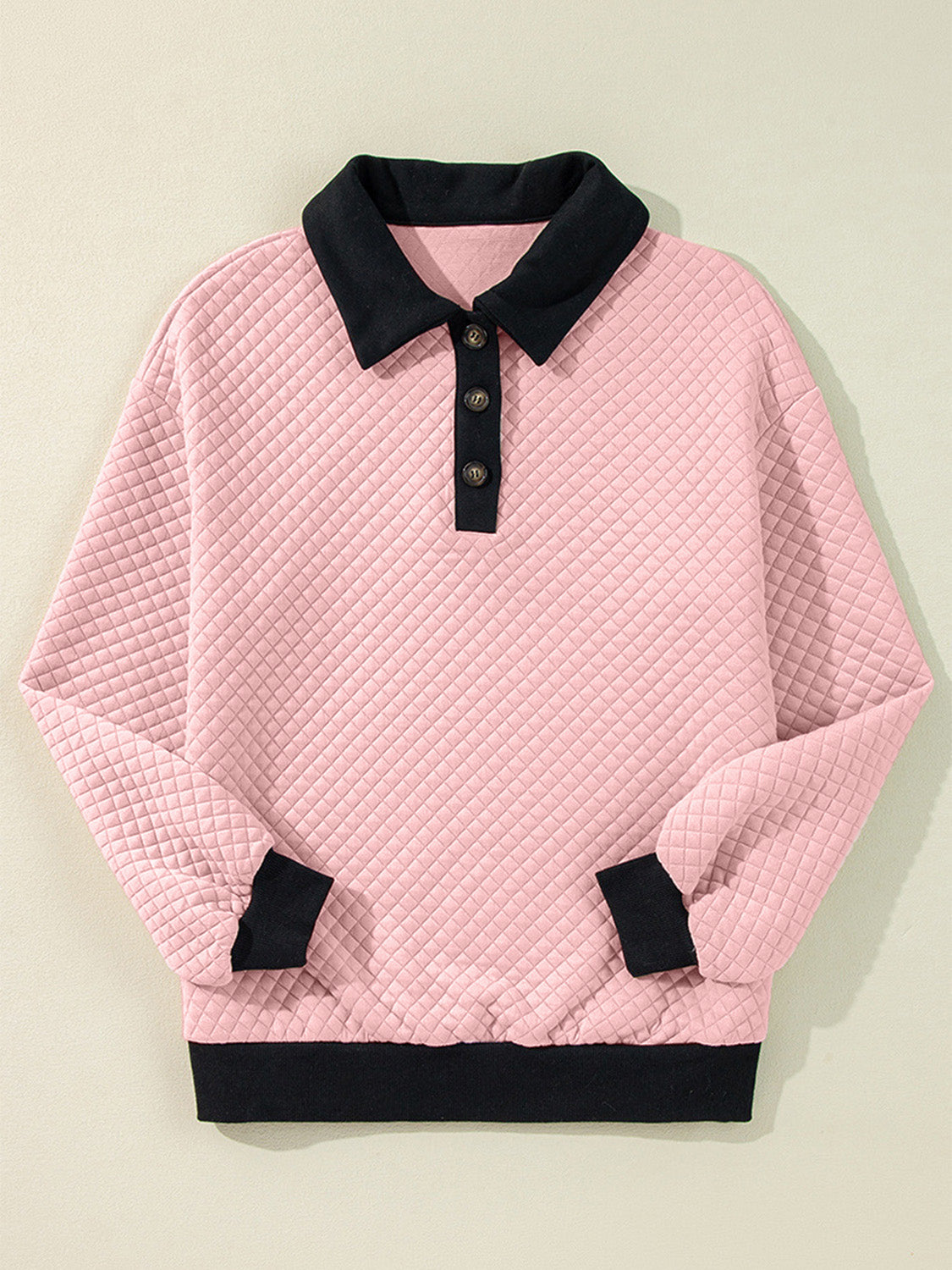 Texture Quarter-Button Sweatshirt