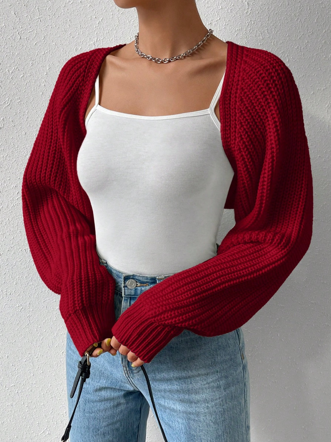 Honey Open Front Cropped Cardigan