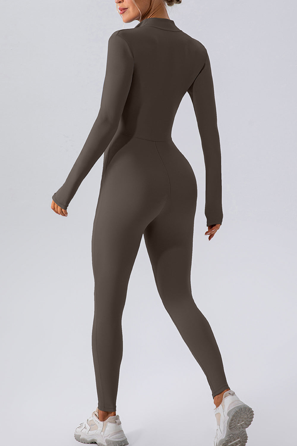 Half-Zip Mock Neck Active Jumpsuit