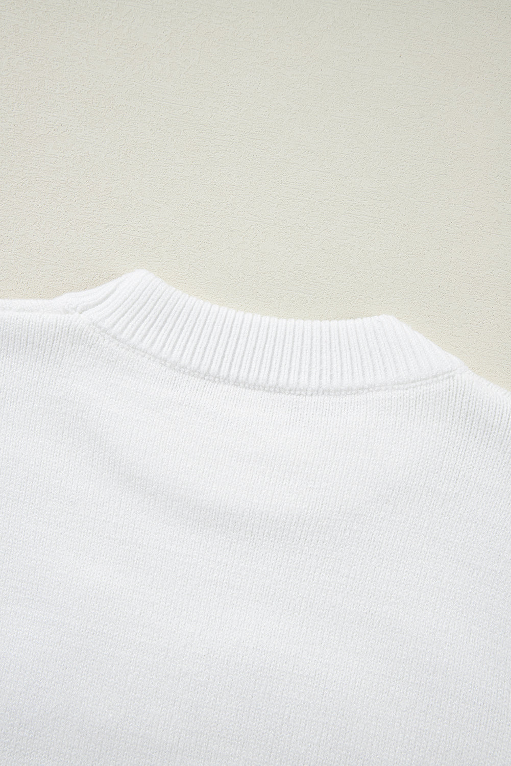 White Touchdown Tinsel Puff Sleeve Sweater